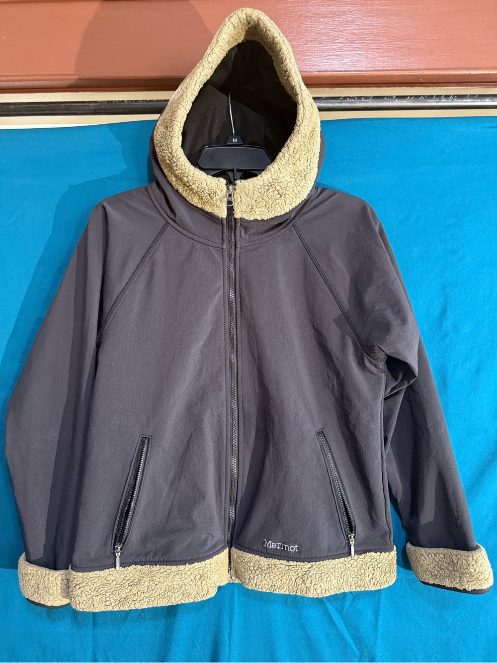 Marmot Women’s Brown Jacket with Cream Sherpa Trim